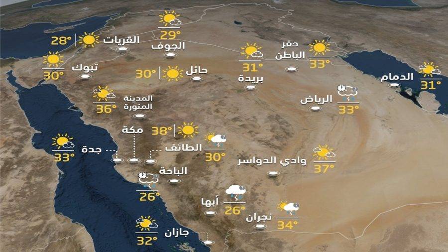 EUvSJIAXgAAzry7 1 19 - حالة الطقس المتوقعة اليوم الأحد في المملكة
